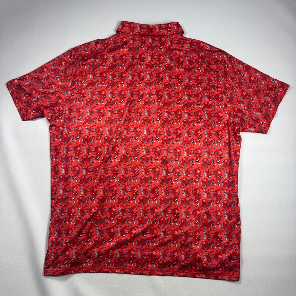 Bogey Bros Golf Co Polo Shirt USA Patriotic Graphic Print Mens Red 3XL XXXL - Picture 2 of 10